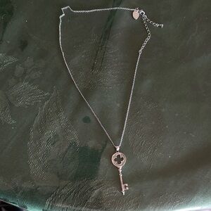Silver Key Charm Necklace